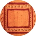 thumbnail image 1 of Ahgly Company Indoor Round Abstract Orange Contemporary Area Rugs, 8' Round, 1 of 1