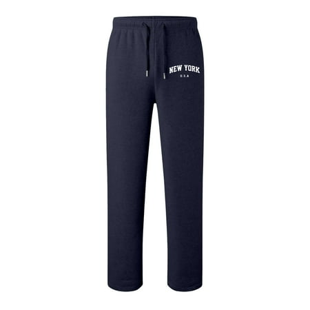 Likimi Children Boys Sweatpants Lightweight Straight Leg Letter Print Drawstring With Pockets Fashionable Trousers Navy Size 4-5 Years