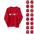 thumbnail image 4 of NexTorq Love Sweatshirt - Valentine Shirts for Women Love Heart Sweater Casual Long Sleeve Crewneck Pullover Sweatshirts Valentines The Day Tops F3-Red L, 4 of 4