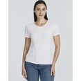 thumbnail image 2 of Real Essentials 4 Pack: Women's Ribbed Knit Short Sleeve Crew Neck T-Shirt (Available in Plus), 2 of 6
