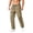 Earthy Yellow, variant on Mens Cotton Flex Stretch Cargo Pants Elastic Waist Drawstring Hiking Work Pants Lightweight Multi Pockets Outdoor Casual Pants
