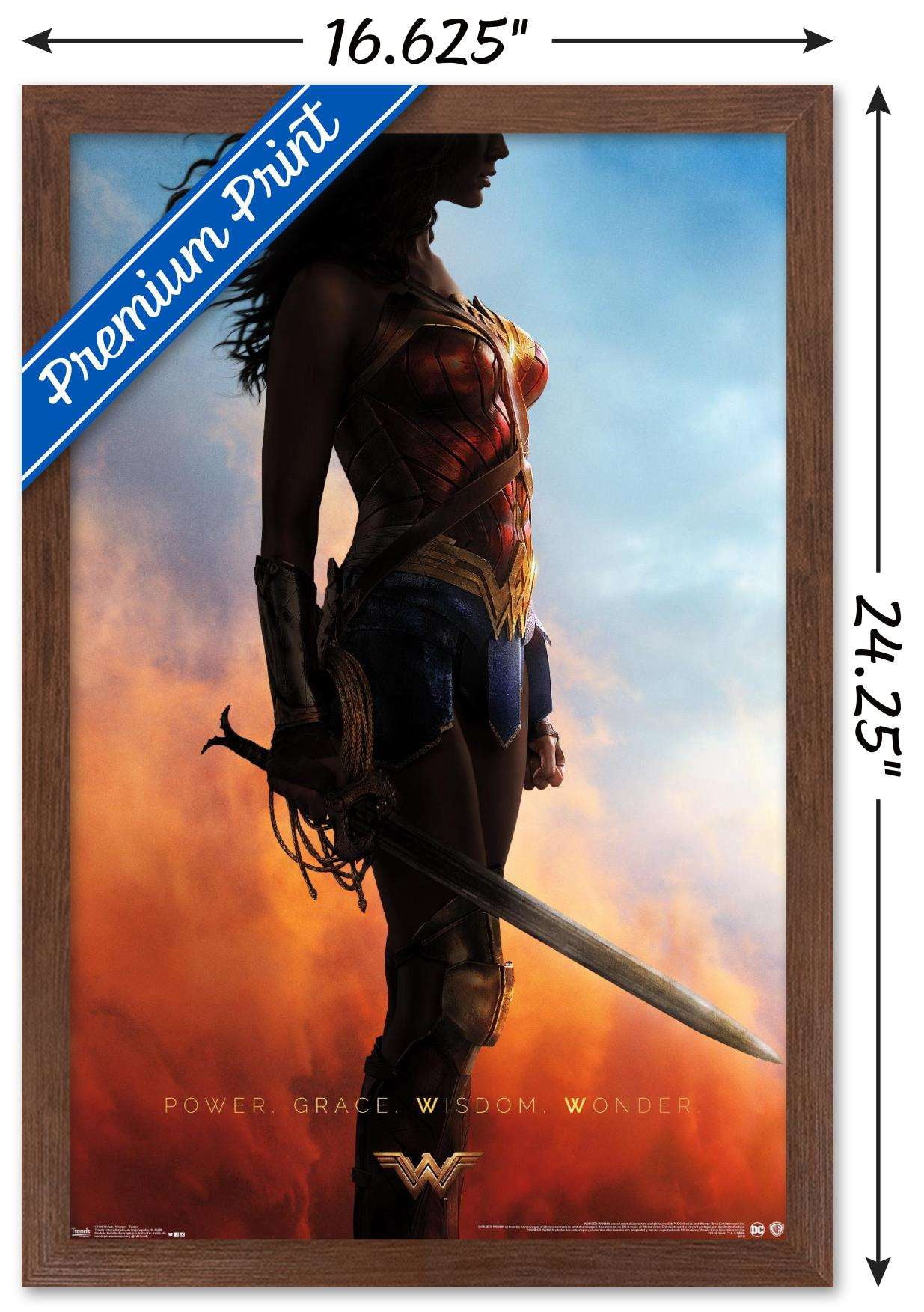 DC Comics Movie - Wonder Woman - Teaser One Sheet Wall Poster, 14.725" x 22.375", Framed
