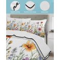 thumbnail image 4 of Quilts Twin XL Size, Spring Floral Soft Comforter Bedding Set for Bed, Yellow Pink Flowers Watercolor Farmhouse Lightweight Quilted Bedspread with Pillow Cover(2 Pieces) for All Season, 68x98 Inch, 4 of 6