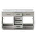thumbnail image 2 of Abbey 60 in W x 22 in D White Oak Double Bath Vanity and Carrara Marble Top, 2 of 8