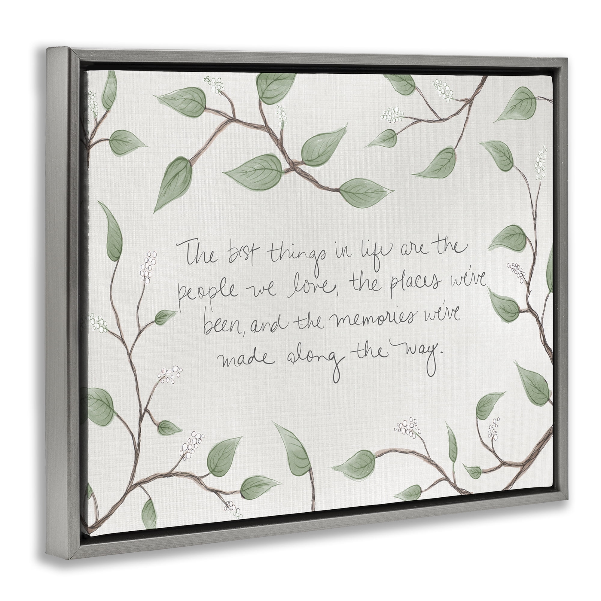 Stupell Industries The Best Things In Life Gray Framed Floater Canvas Wall Art, design by SD Graphics Studio