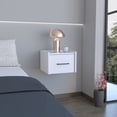 thumbnail image 3 of LiviNest Floating Nightstand Wall Mounted: Space Saving Bedside Table with Drawer - Modern White Engineered Wood Storage Shelf for Small Apartments & Bedrooms, 3 of 6