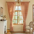 thumbnail image 5 of Vireellx Leaves Curtains for Living Room 84 Inch Length 2 Panels Set Semi Sheer Boho Drapes Green Farmhouse Tassel Rod Pocket Window Curtain Panels Bedroom Rustic Country Botanical Window Treatment, 5 of 7