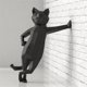 thumbnail image 4 of Figurita de gato de Origami geométrica 3D brillar hecha a mano negro 1 ud, 4 of 5