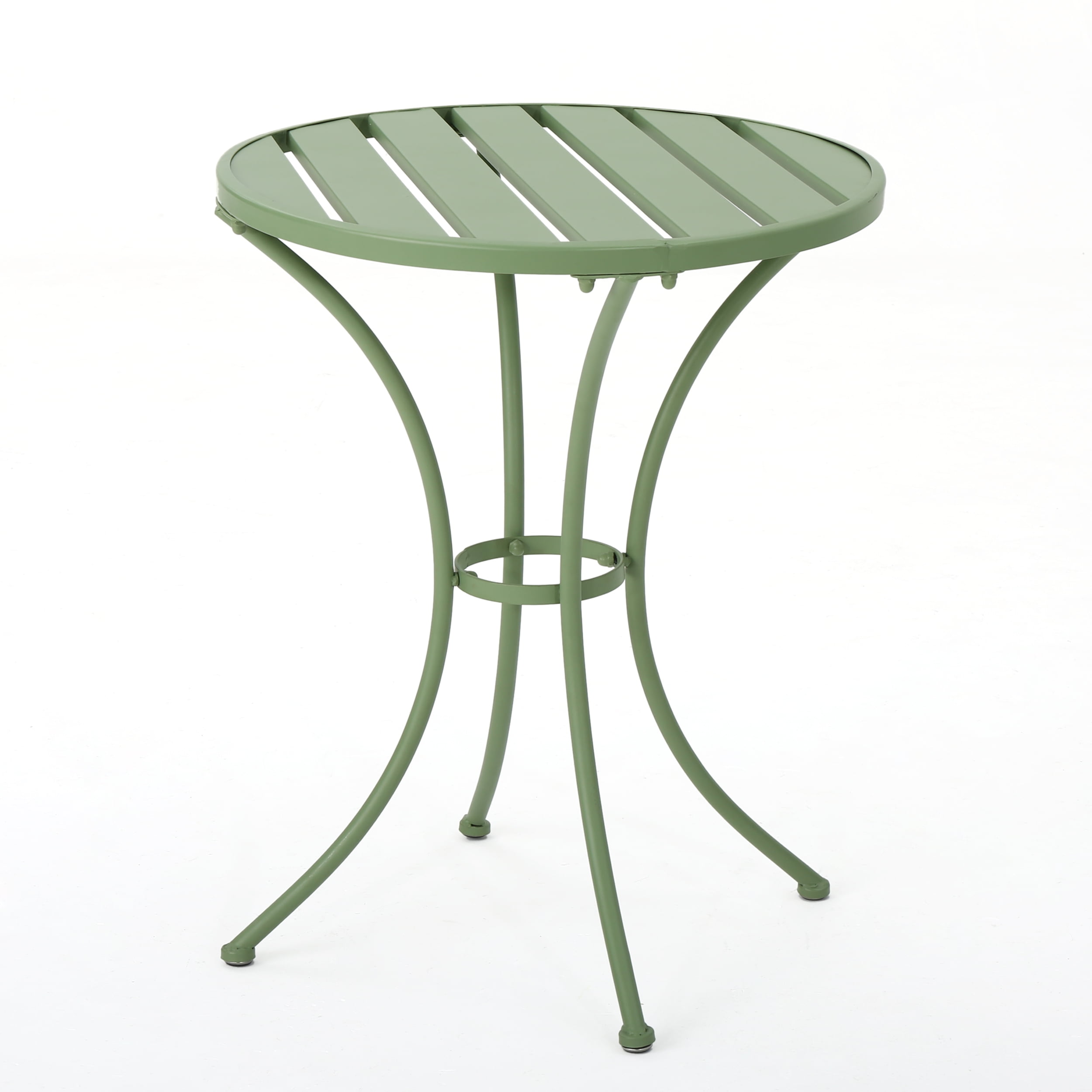 Outdoor 3 Piece Metal Frame Leisure Bistro Set, Combined Table and Chairs for Patio Garden, Chartreuse Green