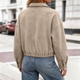 thumbnail image 5 of Cmtiyu Fashion Jackets for Women Long Sleeve Stand Neck Button Khaki Zip Up Jacket Casual Fall Outerwear Coat with Pockets S-2XL, 5 of 7