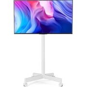 Rolling TV Cart for 23-65 Inch Screens Height Adjustable Tilt Mount VESA Up to 400x400mm White