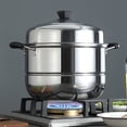 thumbnail image 3 of Gas Stove Steamer Pot, 2 Tier Stainless Steel Steamer Pot Larger Capacity  for Kitchen, 3 of 7
