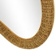 thumbnail image 4 of DecMode 28" x 52" Brown Handmade Woven Oval Abstract Wall Mirror, 4 of 9