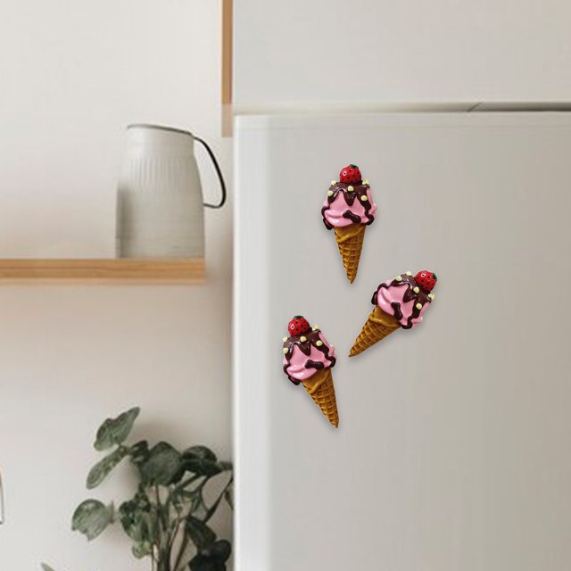 Ctnporpo Creative Refrigerator Stickers Simulation Food Food Play Stickers Message Stickers Stickers Refrigerator Decoration Three Resin Magnets Wall Stickers