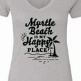 thumbnail image 4 of Inktastic Myrtle Beach is My Happy Place with Palm Trees Women's V-Neck T-Shirt, 4 of 5