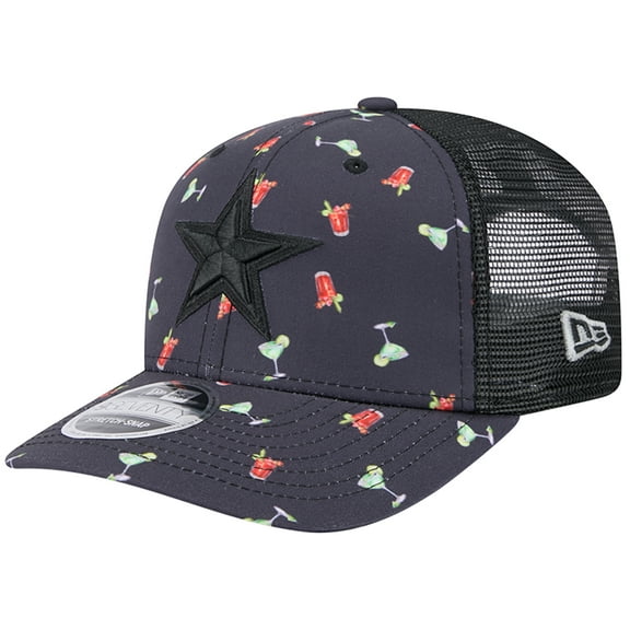 Men's-New Era  Navy/Black Dallas Cowboys Adventure Drinks Pattern 9SEVENTY Stretch-Snap Hat