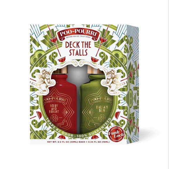 Poo-Pourri Toilet Spray Odor Eliminating Toilet Air Fresheners Gift Set with Two 2oz Bottles, Berry & Bright & Balsam Bum, 2 fl oz, 2 Count