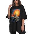 thumbnail image 4 of Plus Size Shirt for Women Black Tops for Women Oversized Short Sleeves Shirt for Women Ship3 T Shirt Crewneck Shirt for Women 3XL, 4 of 5