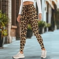 thumbnail image 4 of Renewold Brown Leopard Print Yoga Pants with Pockets for Women Stretch High Waisted Tummy Control Workout Tights Buttery Soft Graphic Leggings Basic Pants Sportswear, 3XL, 4 of 8