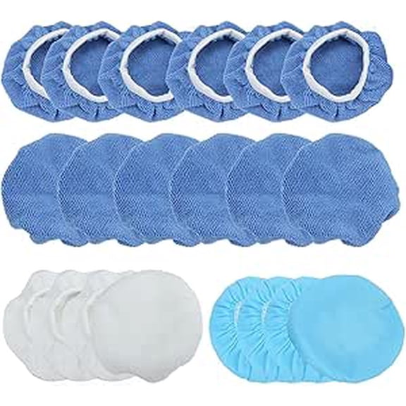 20 Pieces 9 to 10 Inches Buffer Pads Car Polisher Bonnet Orbital Buffer Bonnets Microfiber Polishing Pad Cover