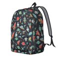 thumbnail image 2 of Robot and Astronauts Black Pattern Backpack for School, Cute School Bag with Adjustable Shoulder Straps and Padded Back, 15.7"x11.8"x5.5", 2 of 5