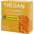 thumbnail image 3 of TROJAN Ultra Ribbed Stimulations Premium Lubricant Latex Condoms 36 ea, 3 of 9