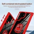 thumbnail image 6 of Allytech Clear Case for Samsung Galaxy S23 Ultra, Slim Case with Metal Ring Kickstand, Armor Lens Protection Shockproof Anti-Fingerprint Soft TPU Frame + Hard PC Back Protective Case - Red, 6 of 7