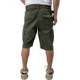 thumbnail image 3 of RAW X Mens Belted Cargo Shorts Relaxed Fit Casual Knee Length Cargo Shorts for Men, Hidden Snap Pocket - Sage, 52, 3 of 8
