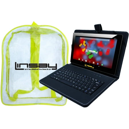 UPC: 0602573209141 | LINSAY 10.1  1280×800 IPS 2GB RAM 32GB Storage Android 12 Tablet with keyboard Black and Backpack