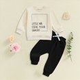 thumbnail image 2 of TOWED22 Toddler Baby Girl Clothes Infant Ruffle Long Sleeve Sweatshirt and Pants Set 2 Piece Fall Winter Outfits Size:0-6 M,Color:Beige, 2 of 4