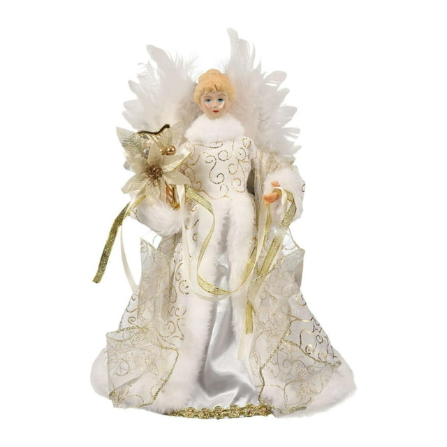 Adorno navideño con forma de ángel para la parte del , decoración navideña clásica, reutilizable, creativa, con muñeco de ángel alado Estilo D
