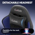 thumbnail image 5 of Gaming Chair Velvet Fabric Pocket Spring Cushion,Reclining Gamer Chair,Ergonomic Game Chair with Footrest,Headrest,Blue, 5 of 7