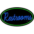 thumbnail image 1 of Cursive Restrooms Oval With Green Border LED Neon Sign 20 x 37 - inches, Clear Edge Cut Acrylic Backing, with Dimmer - Bright and Premium built indoor LED Neon Sign for Bar decor., 1 of 7