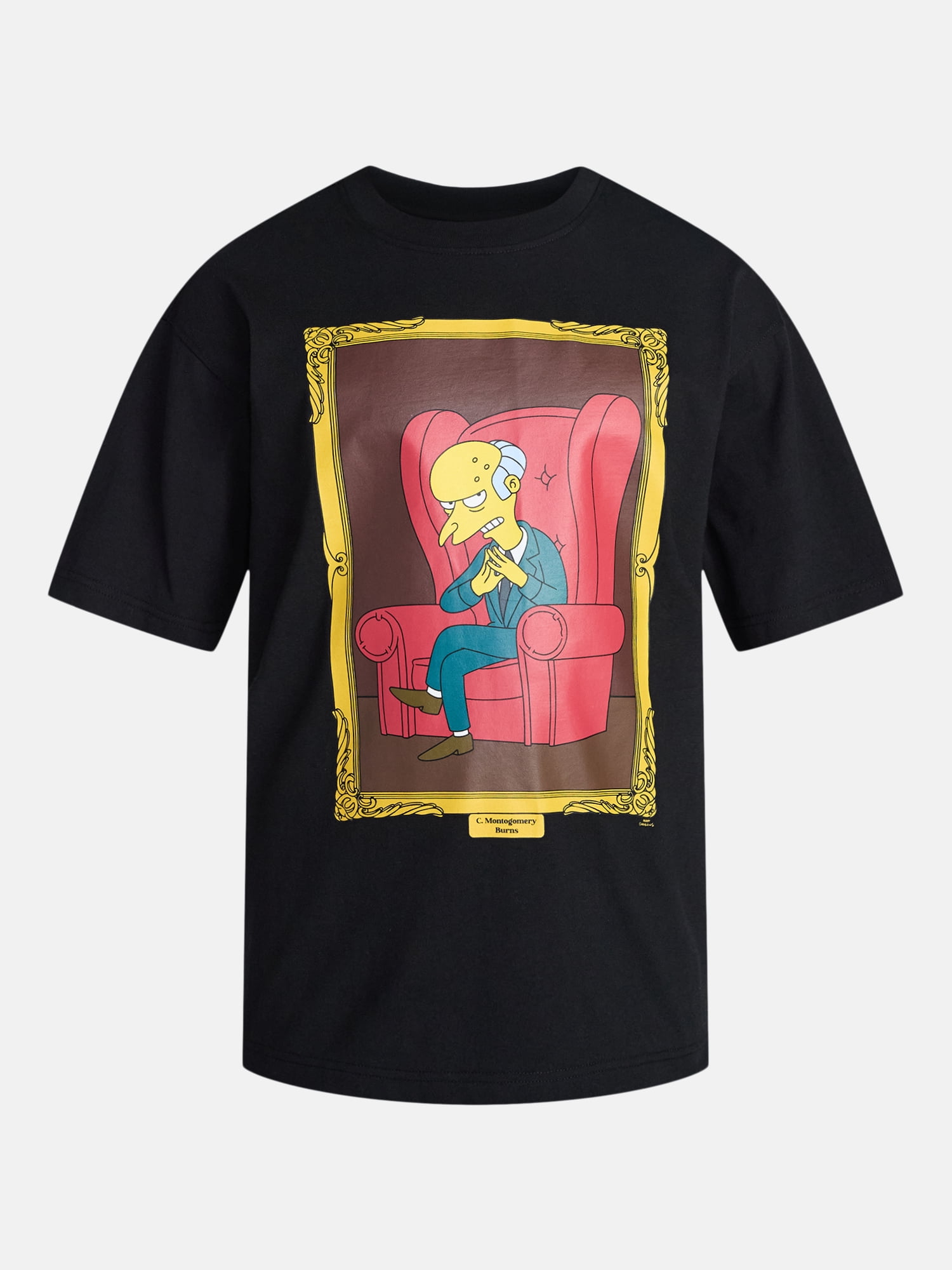 The Simpsons Mr. Burns Men’s Oversized Front and Back Graphic T-Shirt with Short Sleeves, Sizes S-3XL