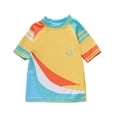 thumbnail image 2 of Bellafa Boys Two Piece Rash Guard Swimsuits Set with Swim Trunk Kids Short Sleeve Bathing Suit Swimwear Set With Hat, 2 of 5