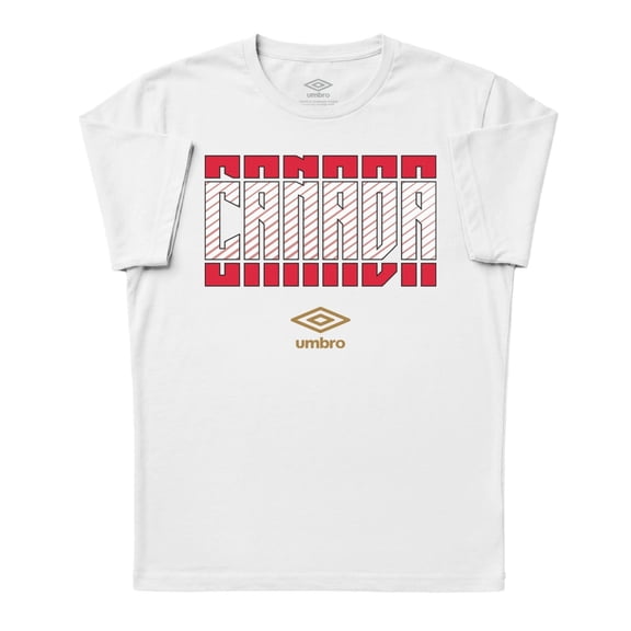 Umbro Men's Canada Stacked Soccer T Shirt (White, S-XXXL)
