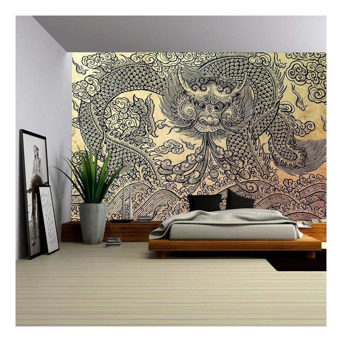 wall26 The Old Pattern of Dragon Removable Wall Mural Self