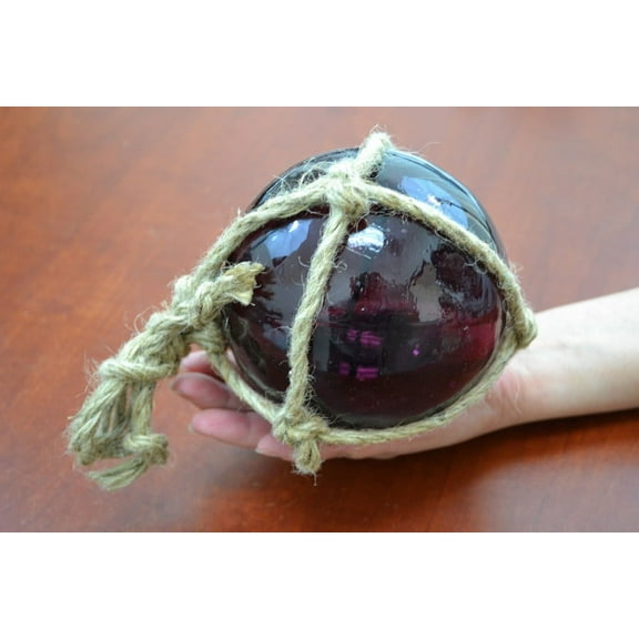 Reproduction Purple Glass Float Ball With Fishing Net 5"