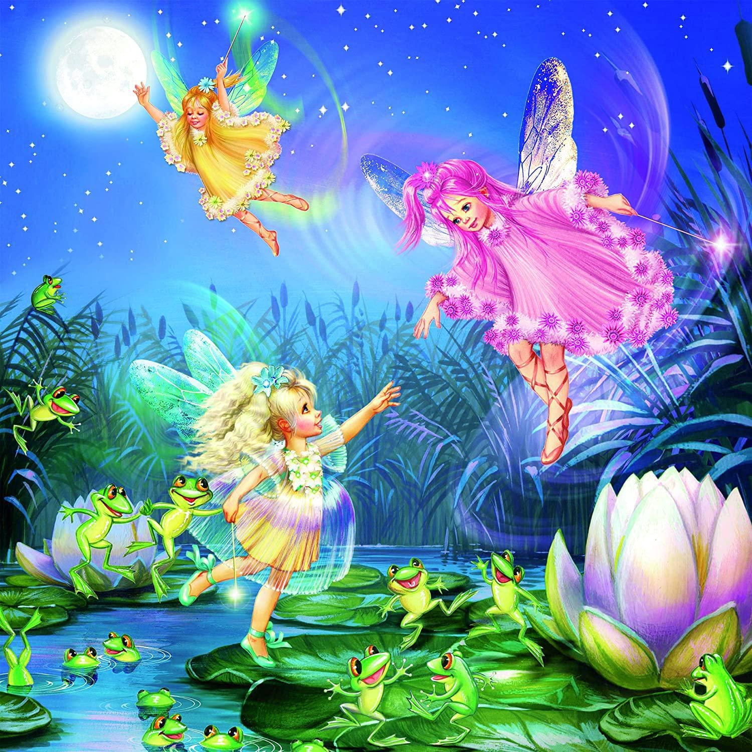 Ceaco Forest Fairies 100-Piece Puzzle Fairies with Dancing Frogs