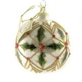 thumbnail image 2 of Holiday Ornament Harlequin Holly Glass Christmas Berries 7801154 Ball, 2 of 3