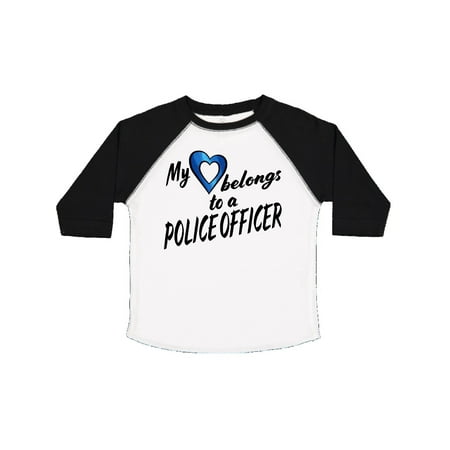 

Inktastic My Heart Belongs to a Police Officer with Blue Heart Gift Toddler Boy or Toddler Girl T-Shirt