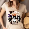 thumbnail image 2 of Spooky Cat Squad T-Shirt – Halloween Black Cat Costume Tee, Natural, Size L, 2 of 6