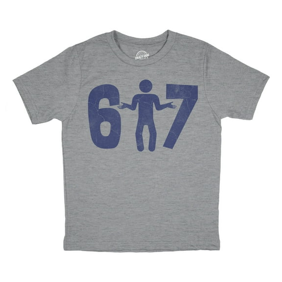 Youth Funny T Shirts 6 7 Stick Figure Sarcastic Viral Meme Graphic Novelty Tee For Kids