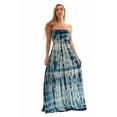 thumbnail image 4 of Riviera Sun Women's Rasta Maxi Summer Dress - Long Sundress with Adjustable Removable Straps (Navy White Tie Dye, 1X), 4 of 4