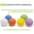 thumbnail image 3 of Champion Sports Lacrosse Balls: Official Size Sporting Goods Equipment for Professional, College & Grade School Games, Practices & Recreation - NCAA, NFHS and SEI Certified - 6-Pack - Assorted, 3 of 9