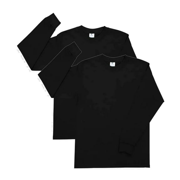 Yazbek Men's Heavy Weight (5.9-Ounce) Crew Neck Long Sleeve T-Shirt - (2-Pack)