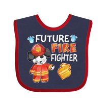 Inktastic Future Fire Fighter with Cute Dalmatian Dog Boys or Girls Baby Bib