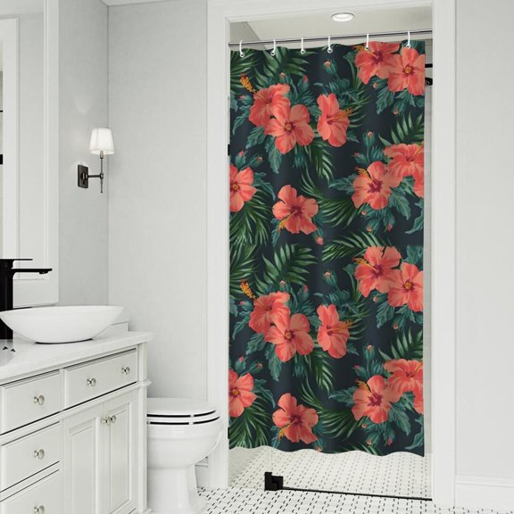 Pioneer Flower Floral Print Pattern Shower Curtain 36"x72" ,Bathroom Decorative Shower Curtains Set with 12 Hooks,Modern Waterproof Washable Shower Curtain