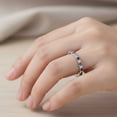 thumbnail image 2 of 925 Sterling Silver Round 0.50 Ctw Natural Tanzanite Gemstone Half Eternity Band Women Anniversary Ring, Gift For Her_6, 2 of 5