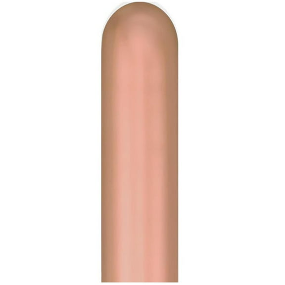 260Q Qualatex Chrome - Rose Gold Latex Entertainer Balloons (100 Pack) - Party Supplies Decorations